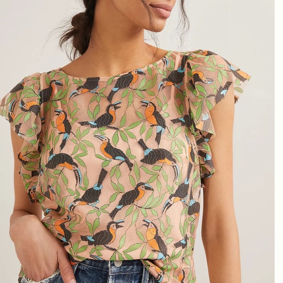 Eva Franco for Anthro Bosque Embroidered Blouse Size S - Picture 7 of 9